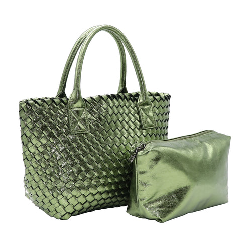 【雑誌掲載】メタリックメッシュトートバッグポーチセット 17-1015